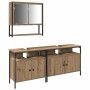 Juego de muebles de baño 3 pcs Marrón 80 x 30 x 60 cm