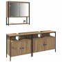 Juego de muebles de baño 3 pcs Marrón 80 x 30 x 60 cm