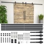 Schiebetür-Führungsschienen-Set, 2 Stück, 183 cm, schwarz, aus Stahl. von vidaXL, Türrahmen - Ref: Foro24-275606, Preis: 88,4...