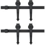 Guías con carril para puerta corredera 2 uds 183 cm acero negro by vidaXL, doorframes - Ref: Foro24-275606, Price: 88,46 €, D...