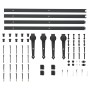 Schiebetür-Führungsschienen-Set, 2 Stück, 183 cm, schwarz, aus Stahl. von vidaXL, Türrahmen - Ref: Foro24-275606, Preis: 88,4...