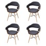 Dining chairs 4 units curved wood and dark gray fabric by vidaXL, dining chairs - Ref: Foro24-271946, Price: 423,95 €, Discou...