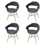 Dining chairs 4 units curved wood and dark gray fabric by vidaXL, dining chairs - Ref: Foro24-271946, Price: 430,99 €, Discou...
