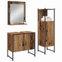 Juego de muebles de baño 3 pcs Marrón 33 x 33 x 102.5 cm