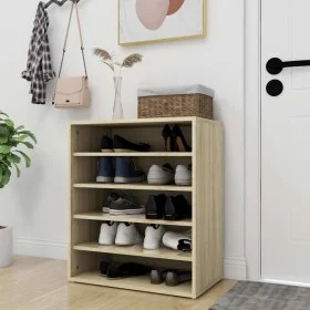 Oak-colored plywood shoe cabinet 60x35x70 cm by vidaXL, Shoe racks and shoe organizers - Ref: Foro24-808939, Price: 65,34 €, ...