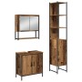 Juego de muebles de baño 3 pcs Marrón 33 x 33 x 185.5 cm
