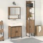 Juego de muebles de baño 3 pcs Marrón 33 x 33 x 185.5 cm