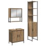 Juego de muebles de baño 3 pcs Marrón 33 x 33 x 185.5 cm