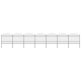 Garden fence with black steel spearhead (1.5-1.75)x11.9m by vidaXL, fence panels - Ref: Foro24-277745, Price: 578,07 €, Disco...