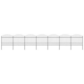 Garden fence with black steel spearhead (1.5-1.75)x11.9m by vidaXL, fence panels - Ref: Foro24-277745, Price: 565,57 €, Disco...