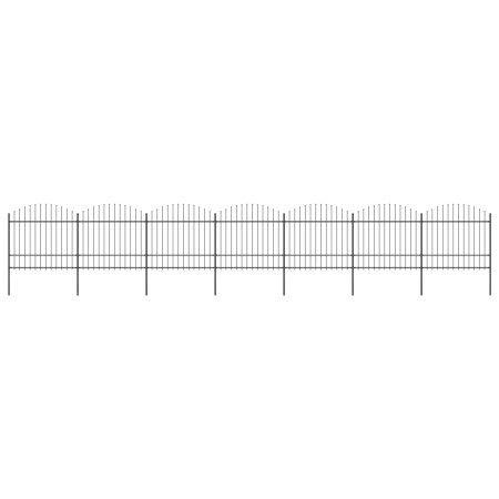 Garden fence with black steel spearhead (1.5-1.75)x11.9m by vidaXL, fence panels - Ref: Foro24-277745, Price: 578,07 €, Disco...