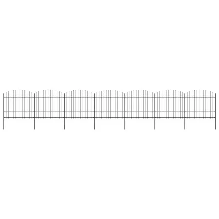 Garden fence with black steel spearhead (1.5-1.75)x11.9m by vidaXL, fence panels - Ref: Foro24-277745, Price: 578,07 €, Disco...