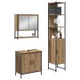 Juego de muebles de baño 3 pcs Marrón 33 x 33 x 185.5 cm