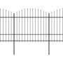 Garden fence with black steel spearhead (1.5-1.75)x11.9m by vidaXL, fence panels - Ref: Foro24-277745, Price: 578,07 €, Disco...