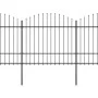 Gartenzaun mit Speerspitze aus schwarzem Stahl (1,5–1,75) x 11,9 m von vidaXL, Zaunpaneele - Ref: Foro24-277745, Preis: 565,5...
