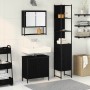 Juego de muebles de baño 3 pcs Negro 33 x 33 x 185.5 cm