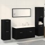 Conjunto de Muebles de Baño 4 pcs Roble Negro 30 x 30 x 130 cm