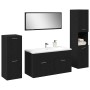 Conjunto de Muebles de Baño 4 pcs Roble Negro 30 x 30 x 130 cm