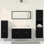 Conjunto de Muebles de Baño 4 pcs Roble Negro 30 x 30 x 130 cm