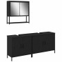 Juego de muebles de baño con puerta 3 pcs Negro 80 x 30 x 44 cm