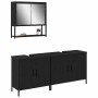 Juego de muebles de baño con puerta 3 pcs Negro 80 x 30 x 44 cm