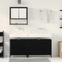 Juego de muebles de baño con puerta 3 pcs Negro 80 x 30 x 44 cm