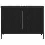 Juego de muebles de baño con puerta 3 pcs Negro 80 x 30 x 44 cm