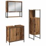 Juego de muebles de baño 3 pcs Marrón 33 x 33 x 102.5 cm
