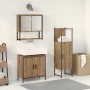 Juego de muebles de baño 3 pcs Marrón 33 x 33 x 102.5 cm