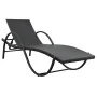 Sun loungers with table 2 units black synthetic rattan by vidaXL, Loungers - Ref: Foro24-274869, Price: 249,24 €, Discount: %