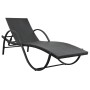 Tumbonas con mesita 2 unidades ratán sintético negro de vidaXL, Tumbonas - Ref: Foro24-274869, Precio: 270,45 €, Descuento: %