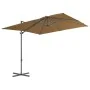 Garden umbrella with portable taupe gray base by vidaXL, Umbrellas - Ref: Foro24-276338, Price: 164,33 €, Discount: %