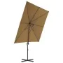 Garden umbrella with portable taupe gray base by vidaXL, Umbrellas - Ref: Foro24-276338, Price: 164,33 €, Discount: %