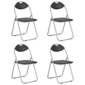 Folding dining chairs 4 units black synthetic leather by vidaXL, dining chairs - Ref: Foro24-278593, Price: 125,33 €, Discoun...