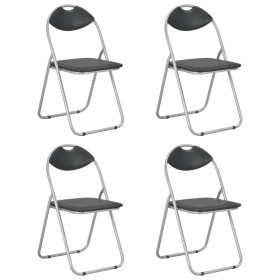 Klappbare Esszimmerstühle 4 Einheiten aus schwarzem Kunstleder von vidaXL, Essstühle - Ref: Foro24-278593, Preis: 127,45 €, R...
