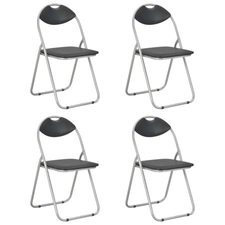 Klappbare Esszimmerstühle 4 Einheiten aus schwarzem Kunstleder von vidaXL, Essstühle - Ref: Foro24-278593, Preis: 127,45 €, R...