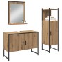 Juego de muebles de baño 3 pcs Marrón 33 x 33 x 102.5 cm