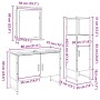 Juego de muebles de baño 3 pcs Marrón 33 x 33 x 102.5 cm