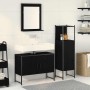 Juego de muebles de baño 3 pcs Negro 33 x 33 x 102.5 cm