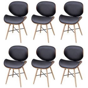 Dining chairs 6 units curved wood and synthetic leather by vidaXL, dining chairs - Ref: Foro24-271949, Price: 549,30 €, Disco...