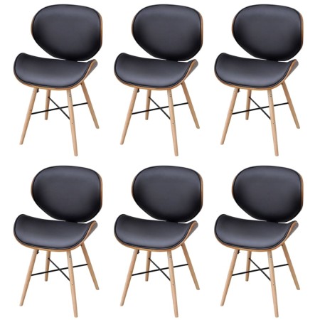 Dining chairs 6 units curved wood and synthetic leather by vidaXL, dining chairs - Ref: Foro24-271949, Price: 549,30 €, Disco...