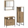 Juego de muebles de baño 3 pcs Marrón 33 x 33 x 120.5 cm