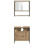 Juego de muebles de baño 3 pcs Marrón 33 x 33 x 120.5 cm