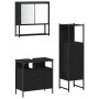 Juego de muebles de baño 3 pcs Negro 33 x 33 x 120.5 cm
