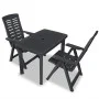 3-piece garden table and chairs set in anthracite grey plastic by vidaXL, Garden sets - Ref: Foro24-275083, Price: 228,36 €, ...