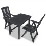 Set aus Gartentisch und Stühlen 3 Stück Kunststoff anthrazitgrau von vidaXL, Gartensets - Ref: Foro24-275083, Preis: 205,93 €...