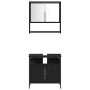 Juego de muebles de baño 3 pcs Negro 33 x 33 x 120.5 cm