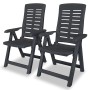 Set aus Gartentisch und Stühlen 3 Stück Kunststoff anthrazitgrau von vidaXL, Gartensets - Ref: Foro24-275083, Preis: 205,93 €...