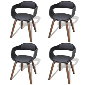 Esszimmerstühle, 4 Stück, gebogenes Holz, schwarzes Kunstleder von vidaXL, Essstühle - Ref: Foro24-271945, Preis: 521,72 €, R...