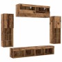 Conjunto de mueble para TV de pared 6 pcs Madera vieja